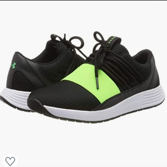 Under armour running shoes smgx black neon green size 6.5 - Picture 6 of 8